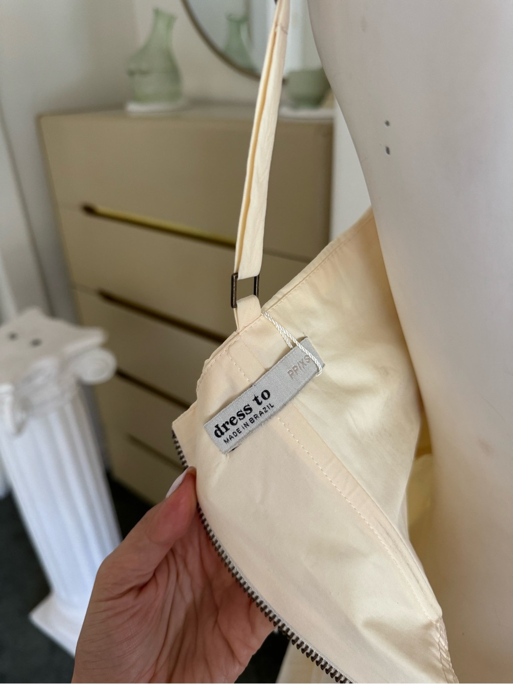 Dress To Light Yellow Beige Shell Waisted Midi Dress - Picture 13 of 13